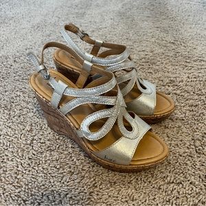 Silver Born wedge sandal heels